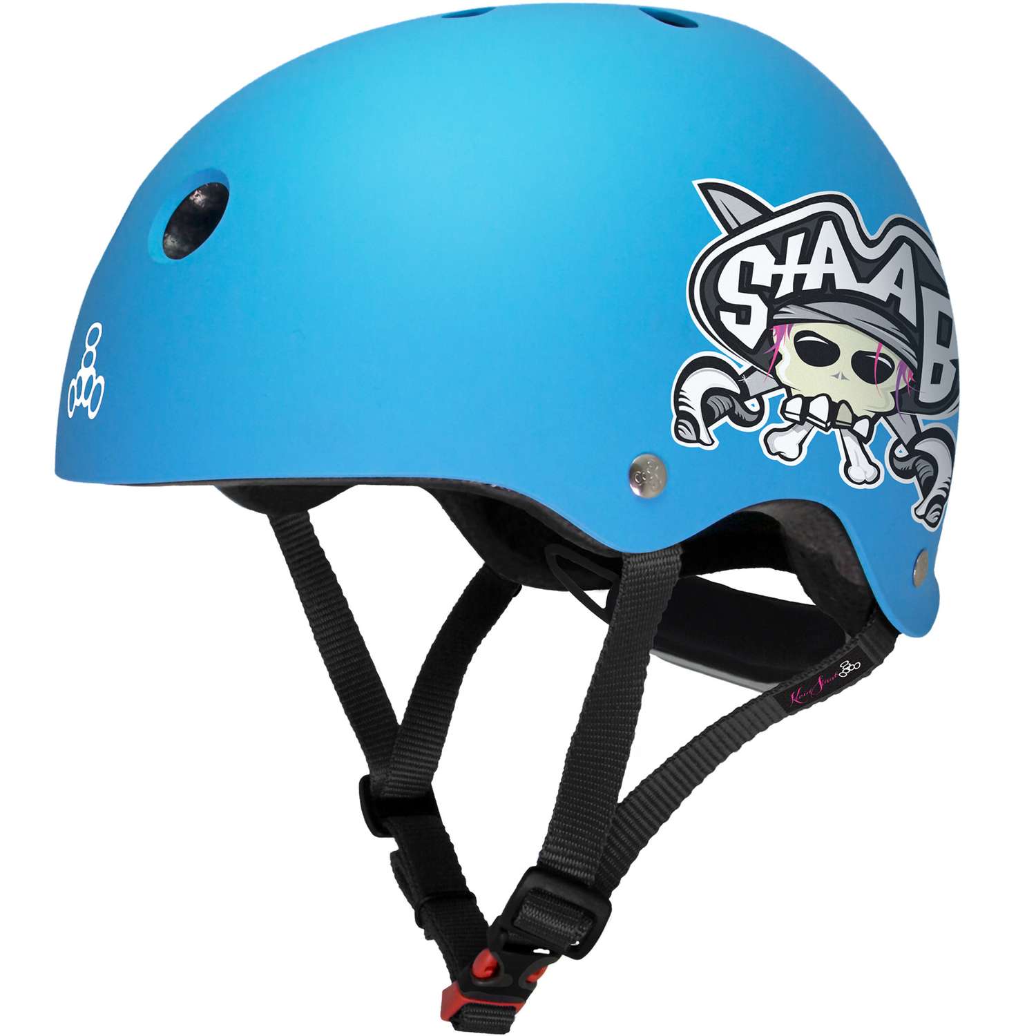 Шлем защитный спортивный Triple Eight Lil 8 Staab Neon Blue (синий) / размер М 5+ / регулировка размера 46-52 см. / для детей - фото 1
