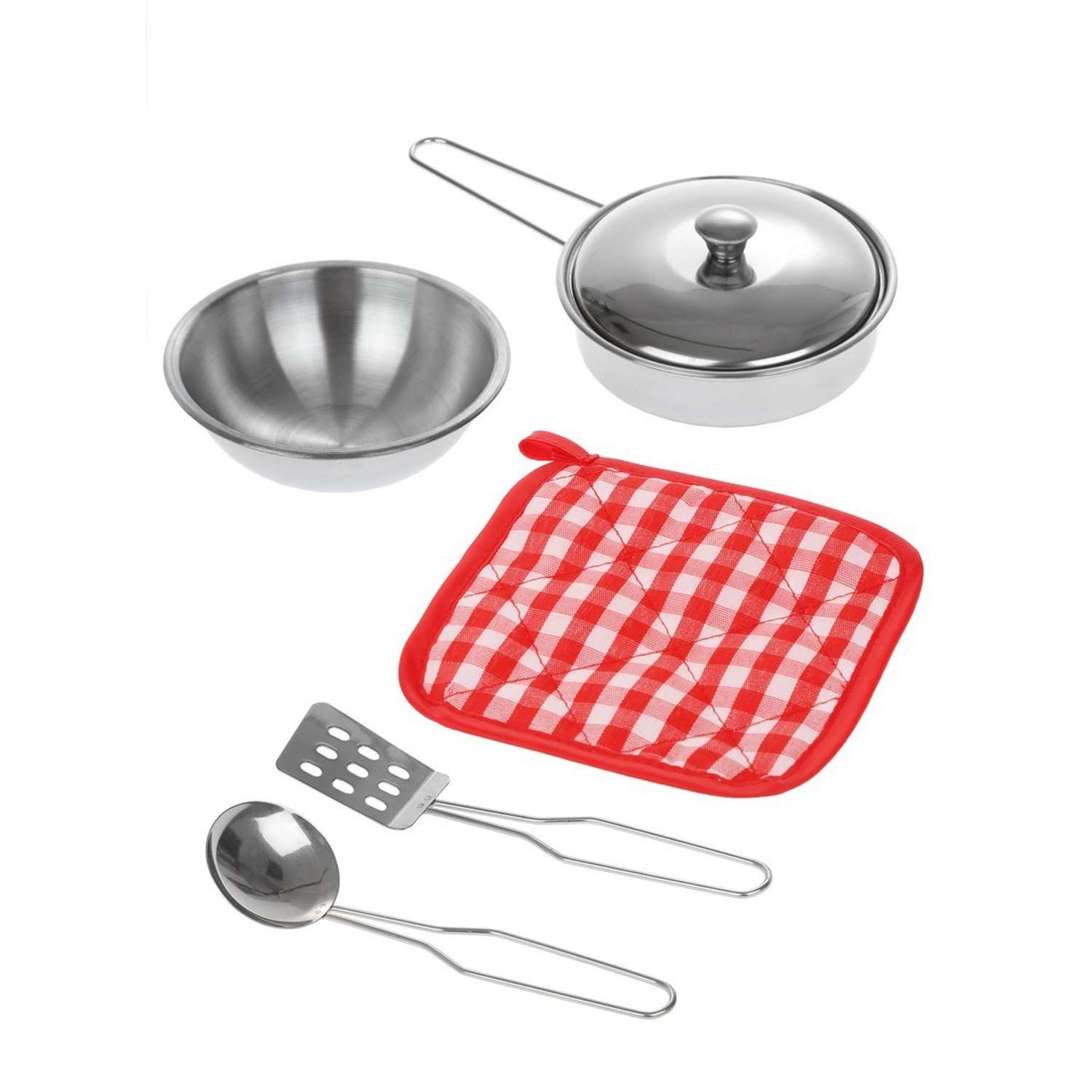 Набор посуды детской Наша Игрушка металлическая сковородка и тарелка всего 5 предметов - фото 3