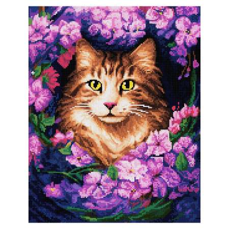 Алмазная мозаика Art on Canvas Котик в цветах в ассортименте