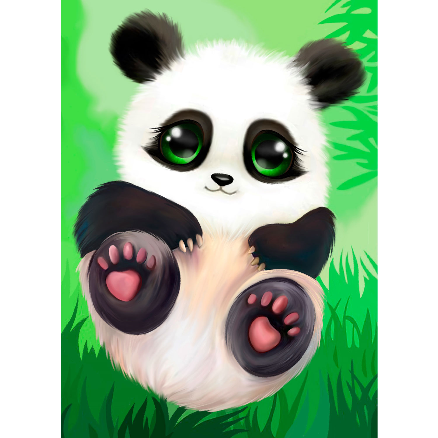 Алмазная мозаика Kiki Маленькая панда 25*35 Полная выкладка - фото 4