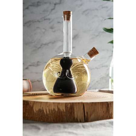 Бутыль Sima-Land стеклянная для соусов и масла 2 в 1 «Фьюжн. Ангел» 400/40 мл 11×9 5×18 см