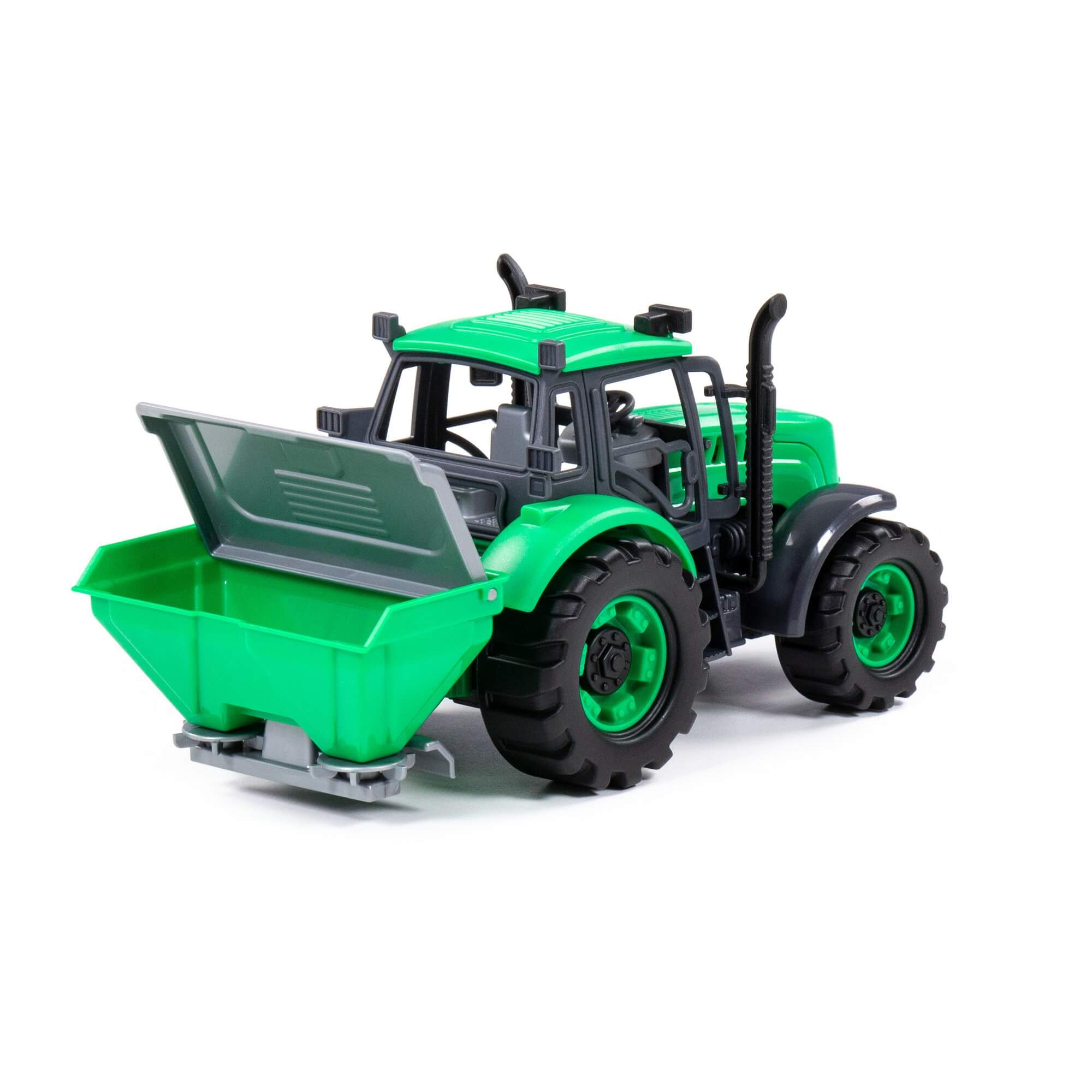 Трактор Полесье Прогресс сельскохозяйственный инерционный зелёный в коробке 91239 - фото 5