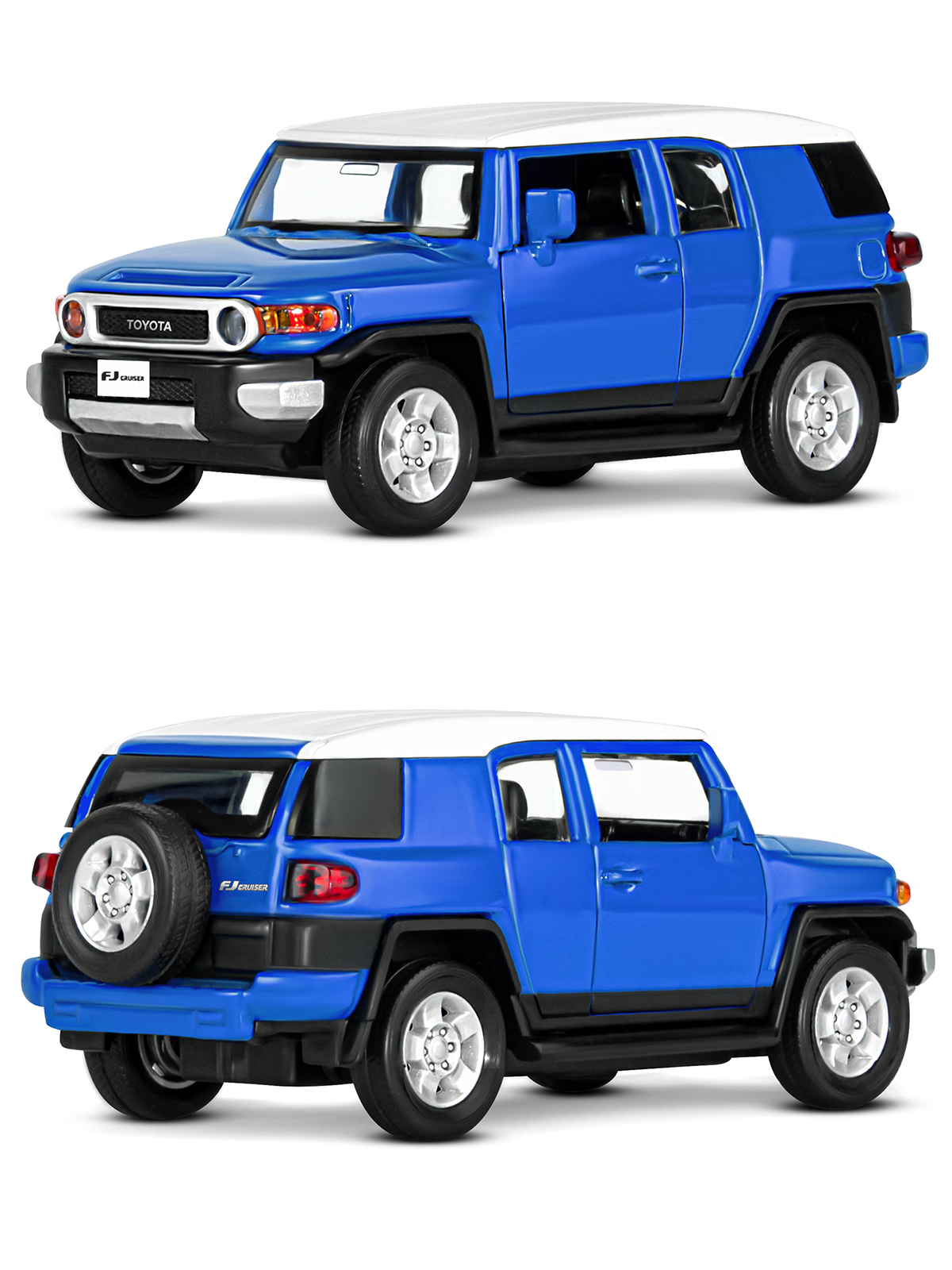 Машинка металлическая АВТОпанорама 1:32 Toyota FJ Cruiser синий инерционная JB1251138 - фото 6