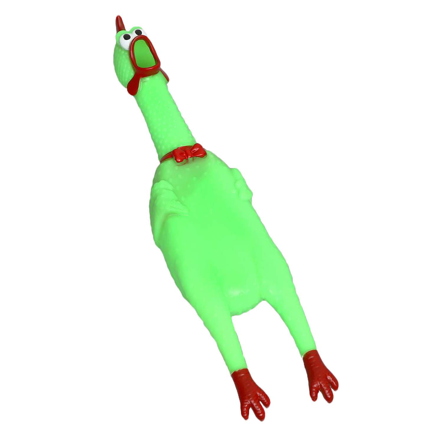 Игрушка для собак Пижон пищащая Задумчивая курица 28 см ярко-зелёная - фото 1