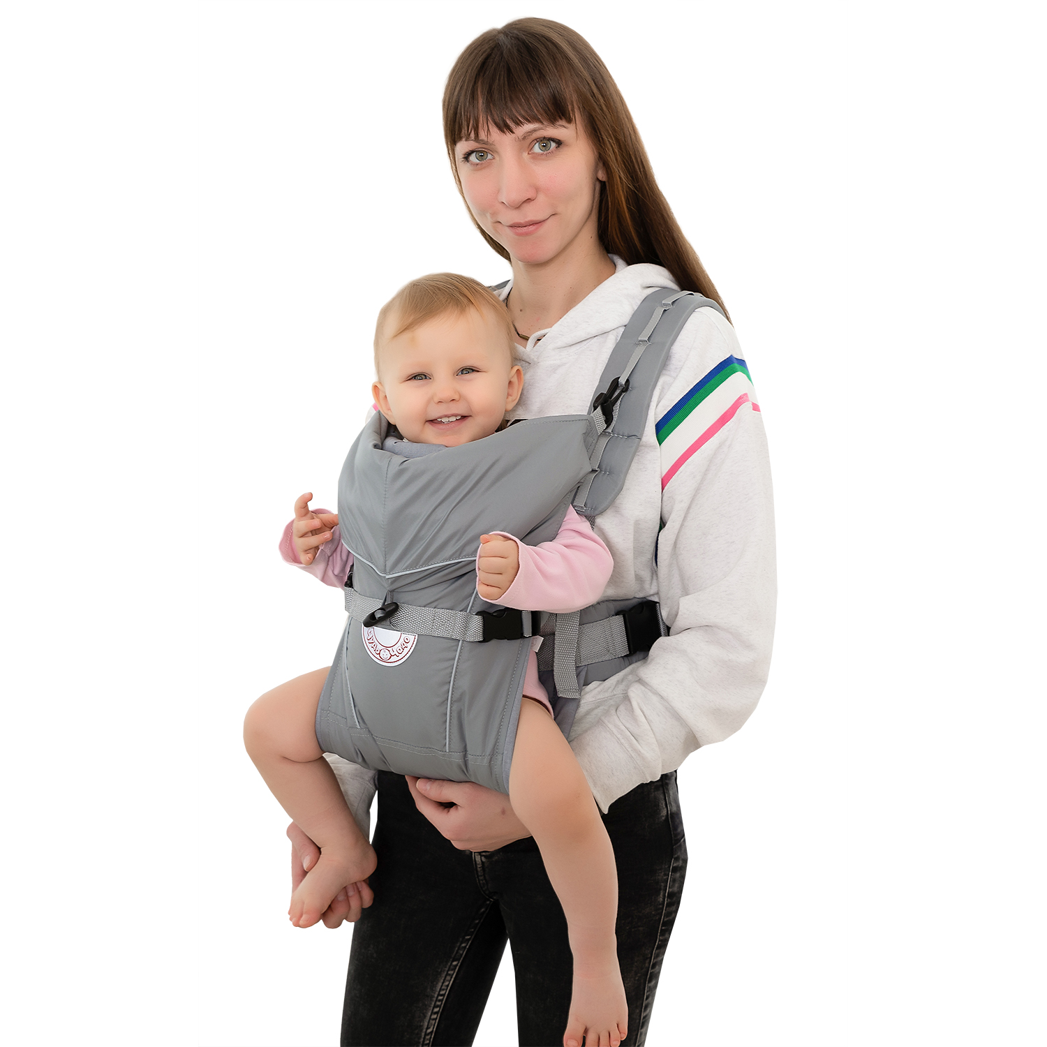 Рюкзак-кенгуру Чудо-чадо переноска для ребенка с 0 мес «‎BabyActive Simple» серый - фото 11