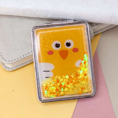 Зеркало карманное iLikeGift Animal owl yellow с увеличением