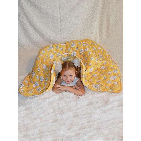 Стеганное одеяло желтое Засыпашки утепленное детское 110х140 хлопок 100%