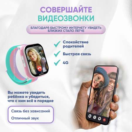 Детские смарт-часы Aimoto Fun с Sim картой сменные бамперы ремешок GPS большой экран Видеозвонок Прослушка