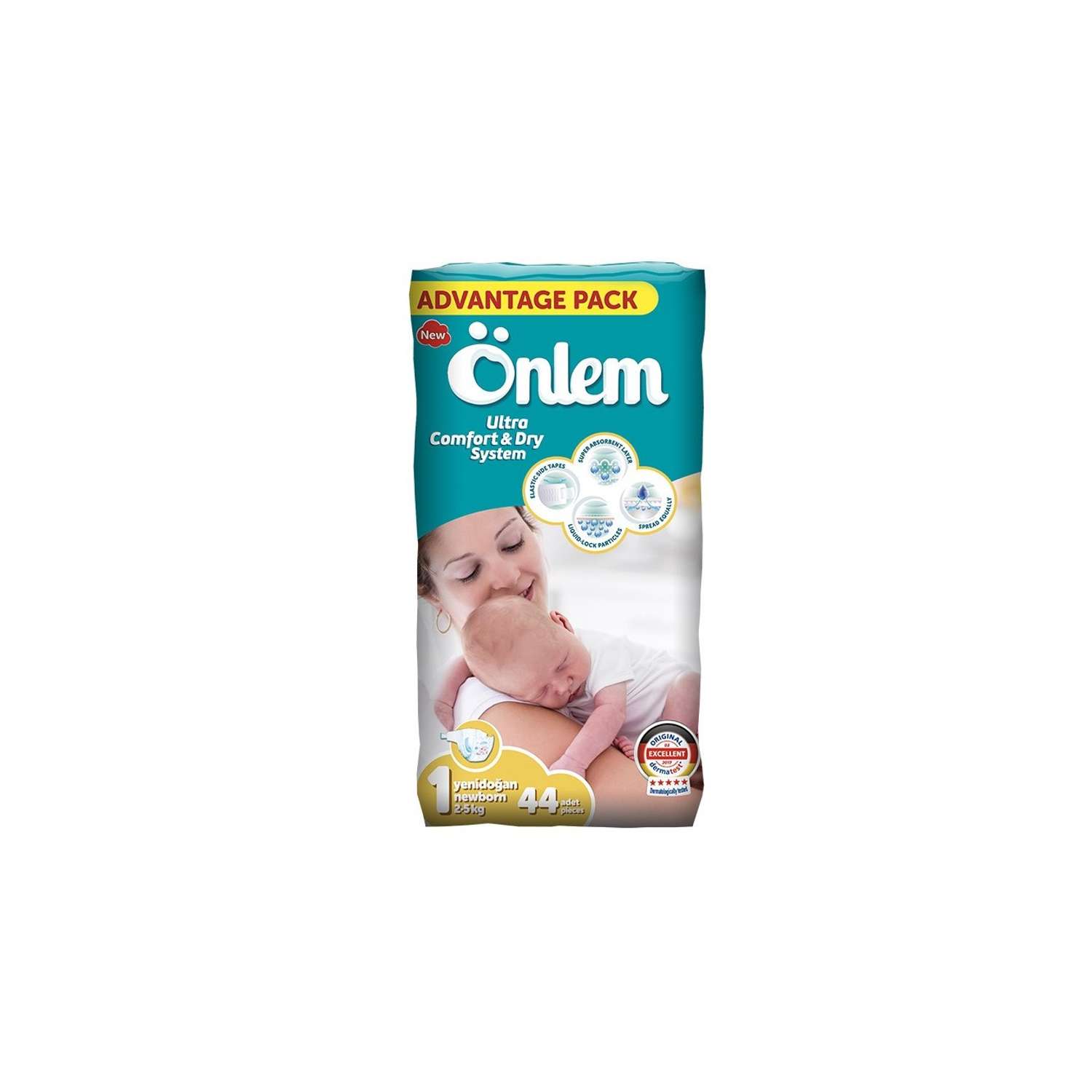 Подгузники для новорожденных Onlem Classik от 2 до 5 кг 44 штуки - фото 1