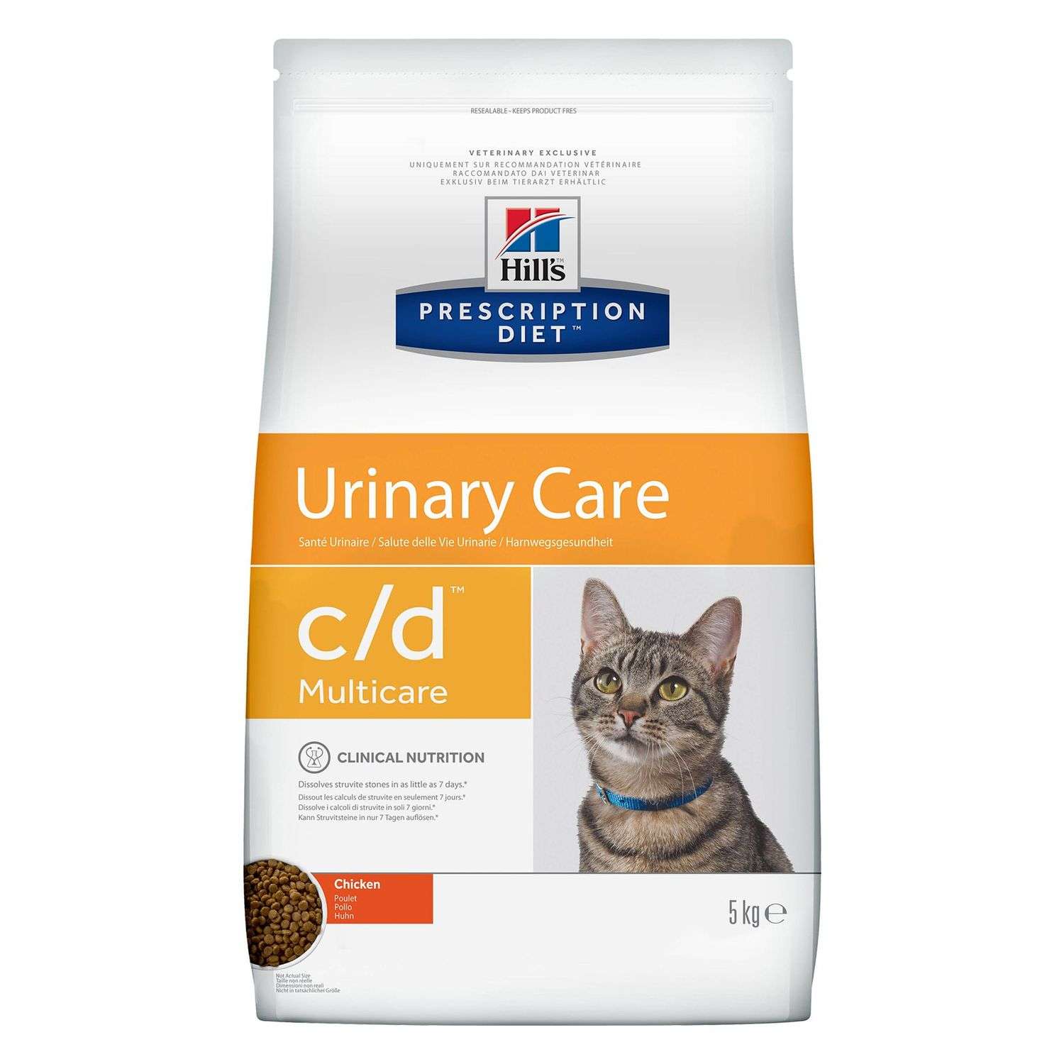 Корм для кошек HILLS 5кг Prescription Diet c/d Multicare Urinary Care для МКБ с курицей сухой - фото 1