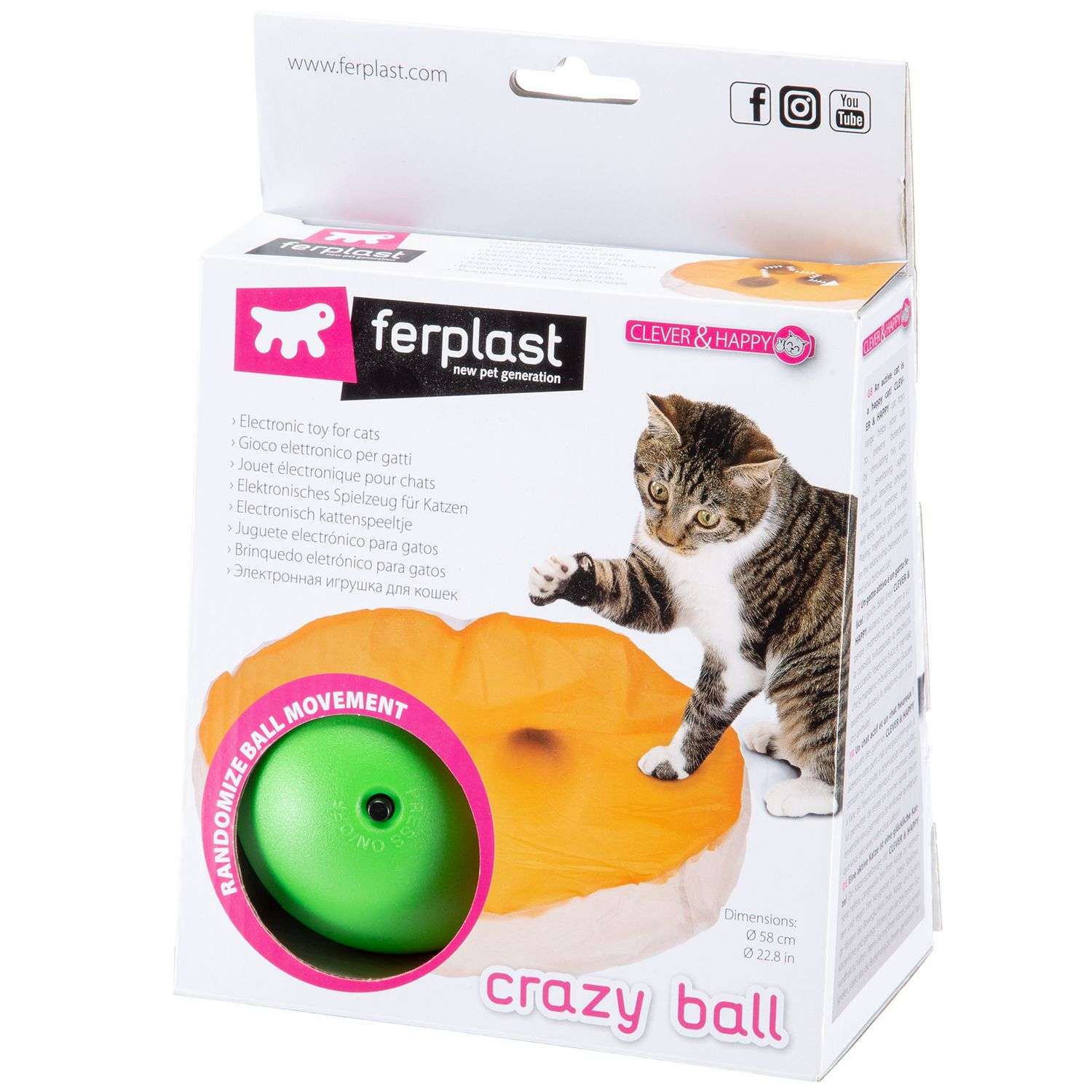 Игрушка для кошек Ferplast Crazy ball электронная 85044099 - фото 2
