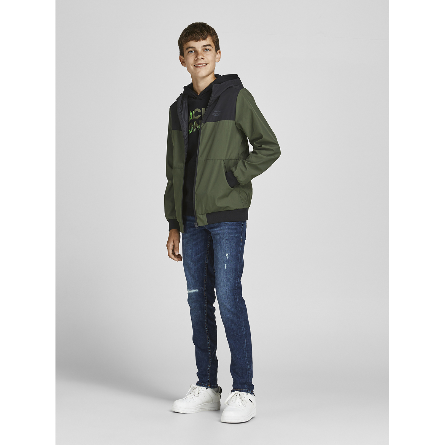 Куртка JACK AND JONES JUNIOR 12182304/Forest Night - фото 4