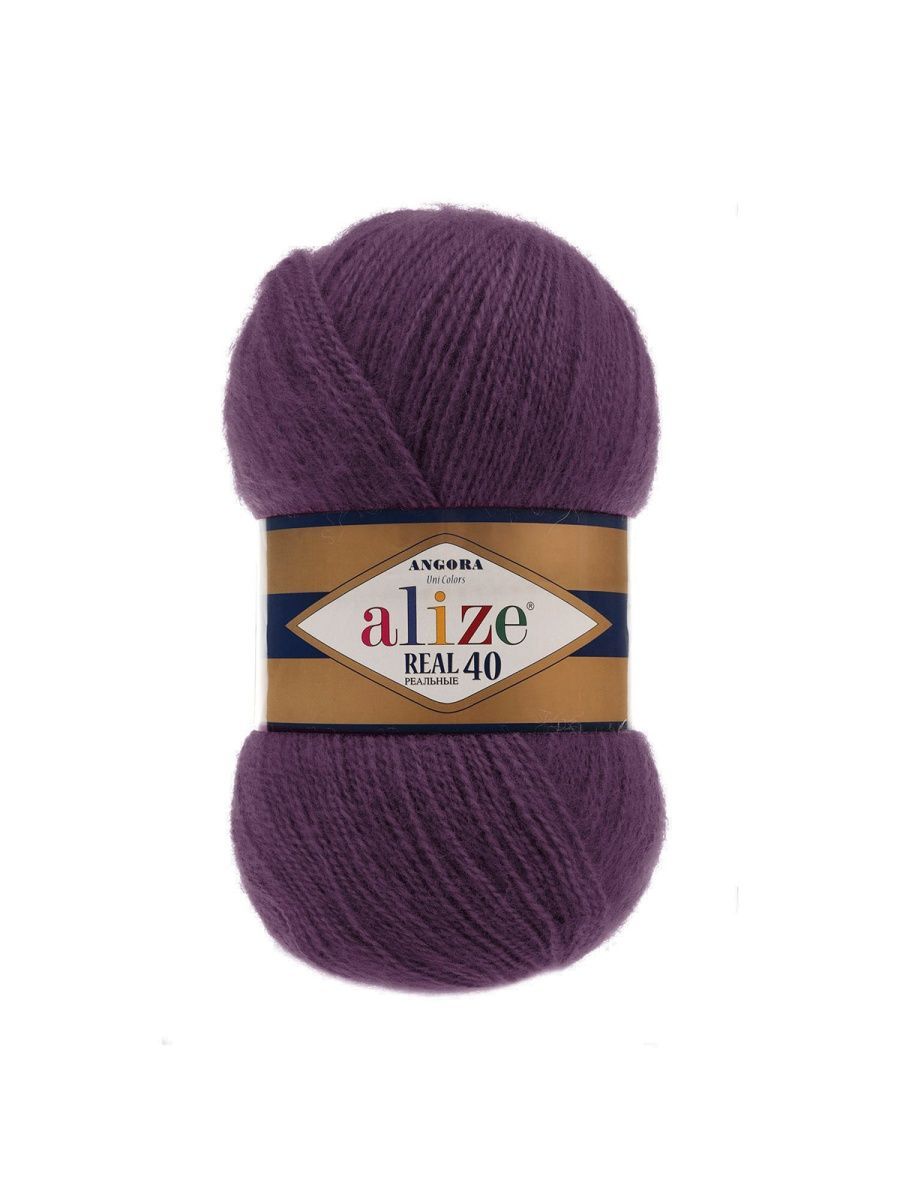 Пряжа Alize мягкая для вязания Angora real 40 100 гр 430 м 5 мотков 111 сливовый - фото 6
