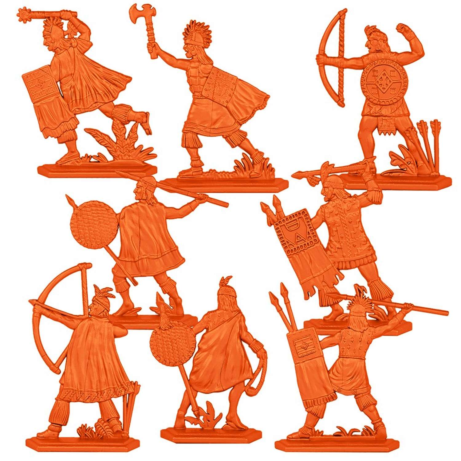 Набор солдатиков Воины и Битвы Инки Выпуск 1 оранжевый цвет - фото 2