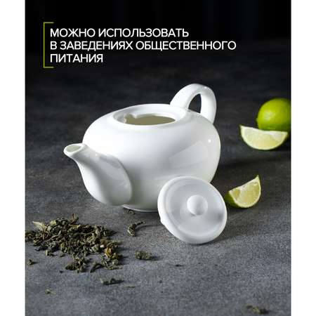 Заварочный чайник MAGISTRO фарфоровый «Бланш» 1 л цвет белый