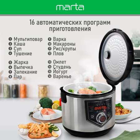 Мультиварка MARTA MT-MC4336A керамика/черный