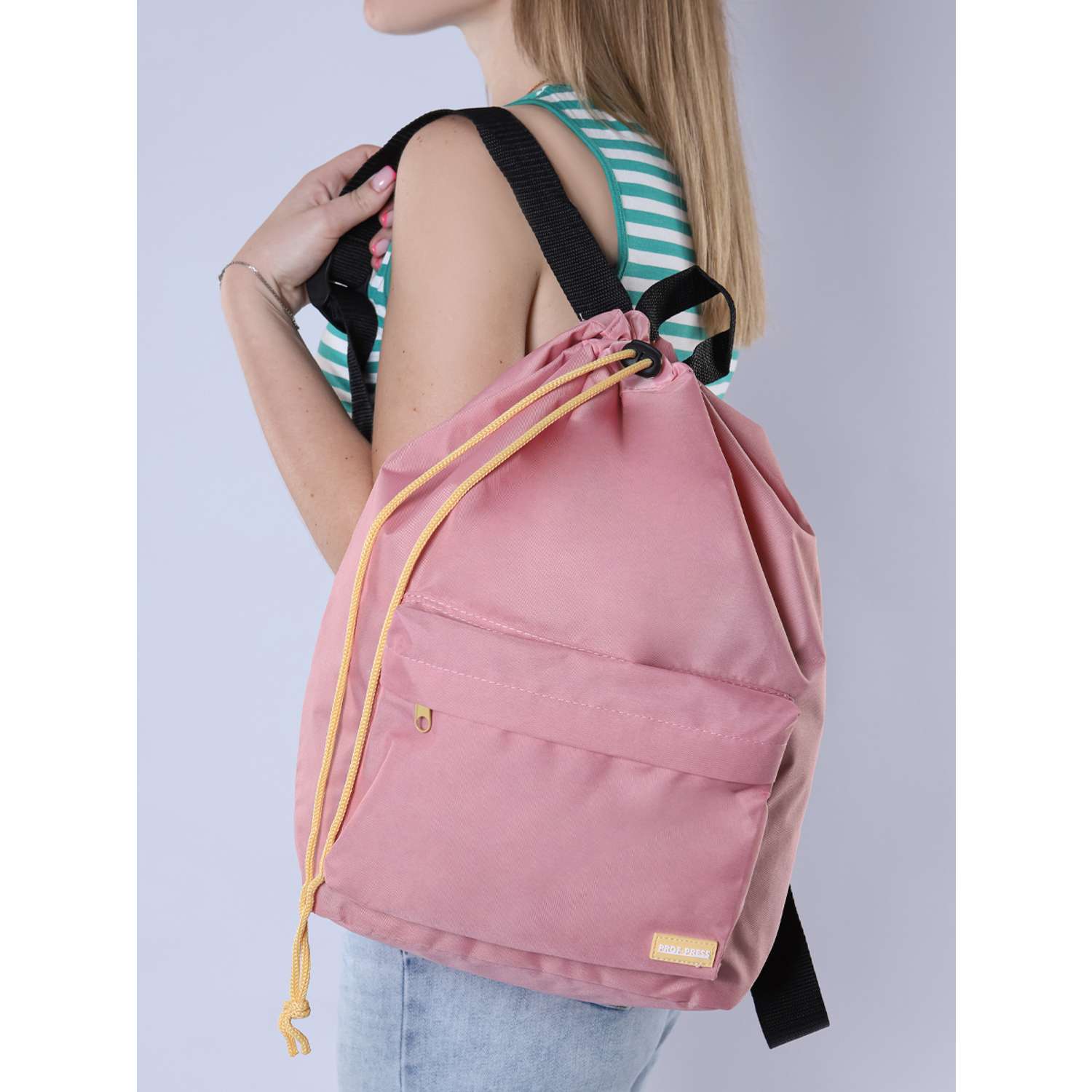 Рюкзак на шнурке Проф-Пресс Rose style цвет розовый размер 26x40x17 см - фото 11