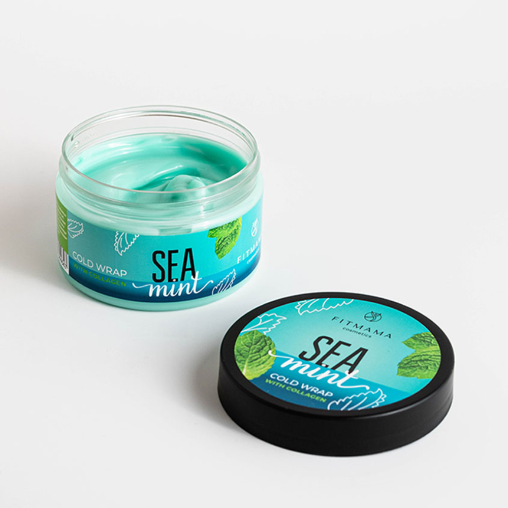 Средство от растяжек FITMAMA COSMETICS Антицеллюлитное холодное обертывание с коллагеном SEA MINT для уменьшения растяжек - фото 2