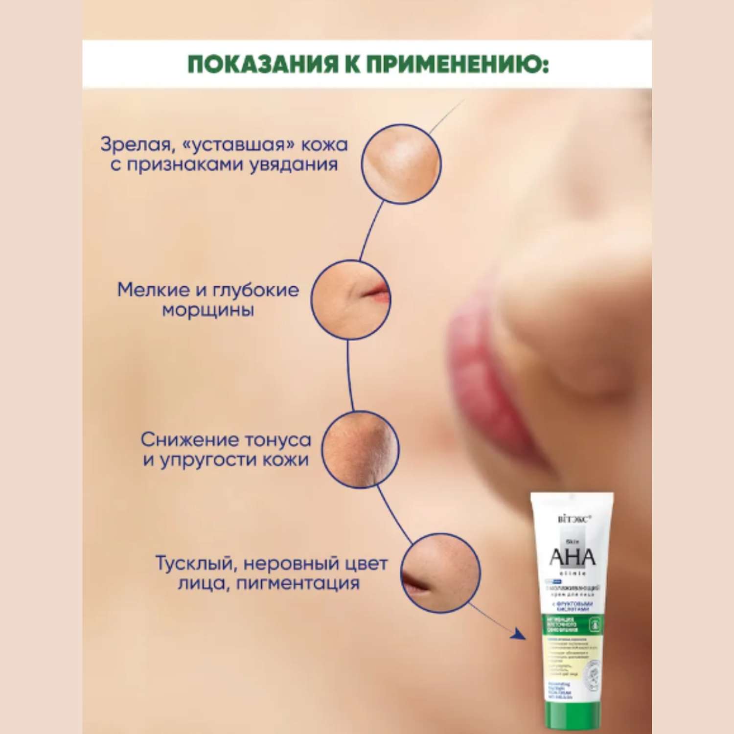 Крем для лица ВИТЭКС Skin Aha Clinic Омолаживающий с фруктовыми кислотами 50 мл - фото 4