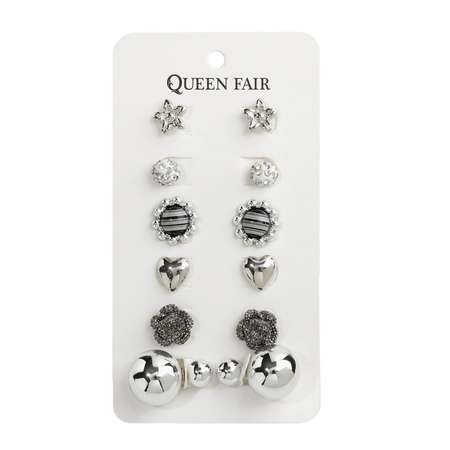 Пусеты 6 пар Queen fair