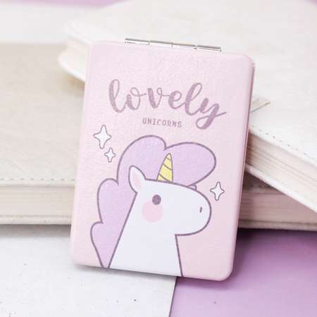 Зеркало карманное iLikeGift Unicorn lovely pink с увеличением