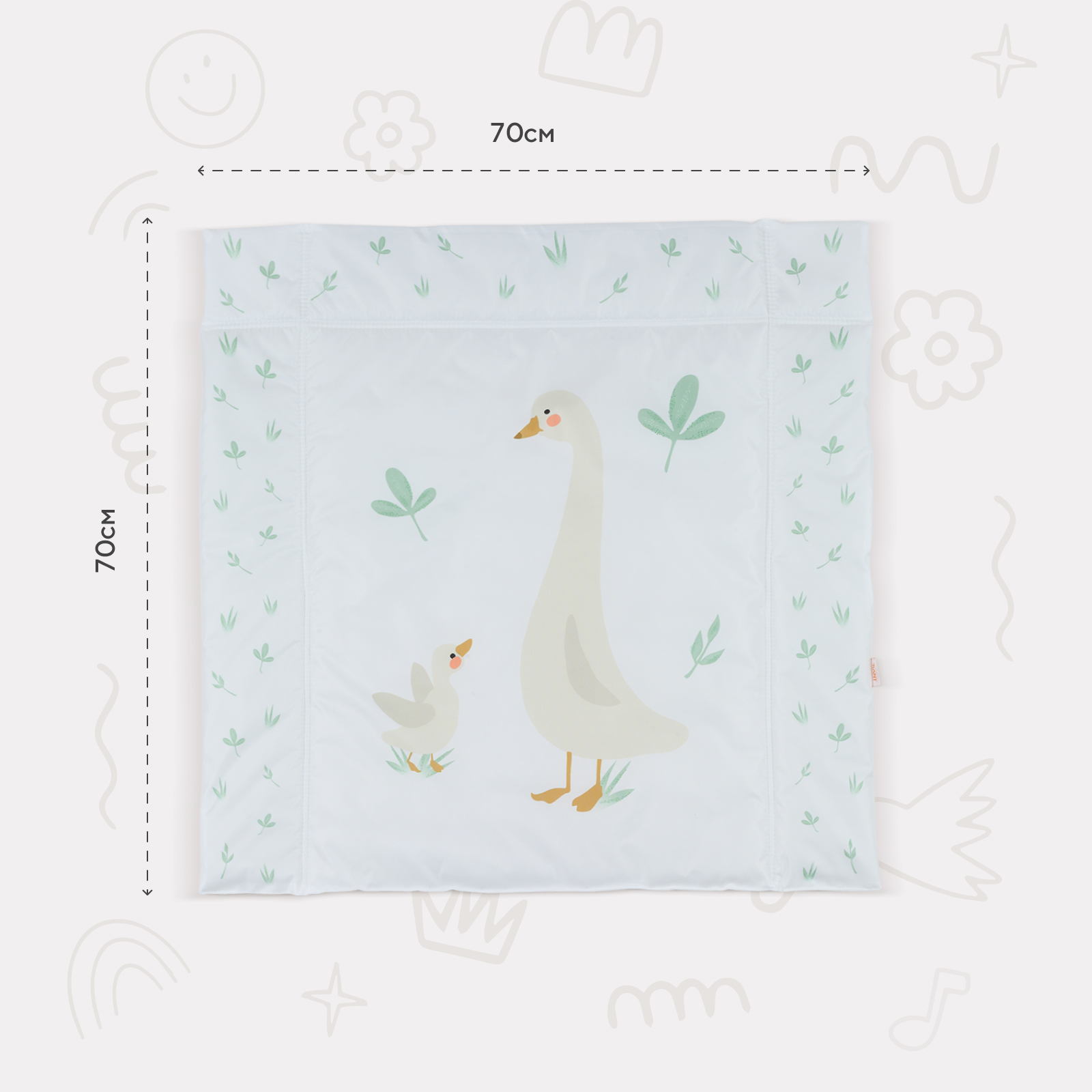 Пеленальный матрасик Rant Goose White 70х70 - фото 5