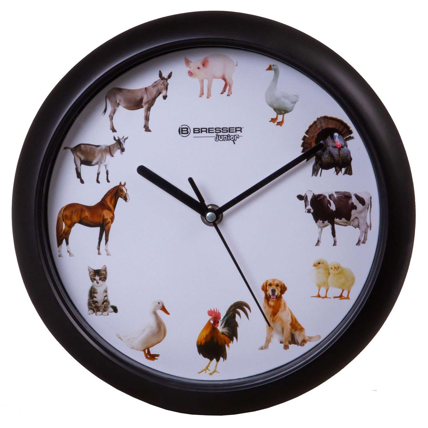 Часы настенные Bresser Junior 25 см с животными - фото 1