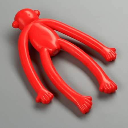 Игрушка Пижон для собак «Обезьяна» с пищалкой 19.5 см силикон красная