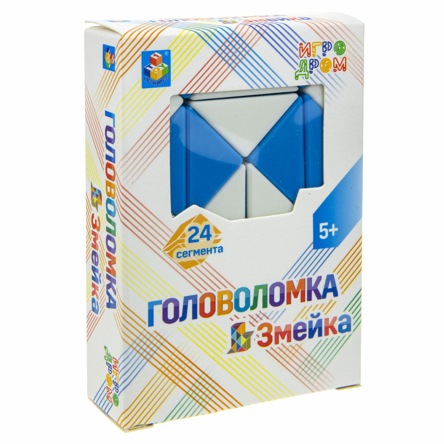 Игрушка 1TOY головоломка Змейка малая 24 сегмента голубая - фото 3