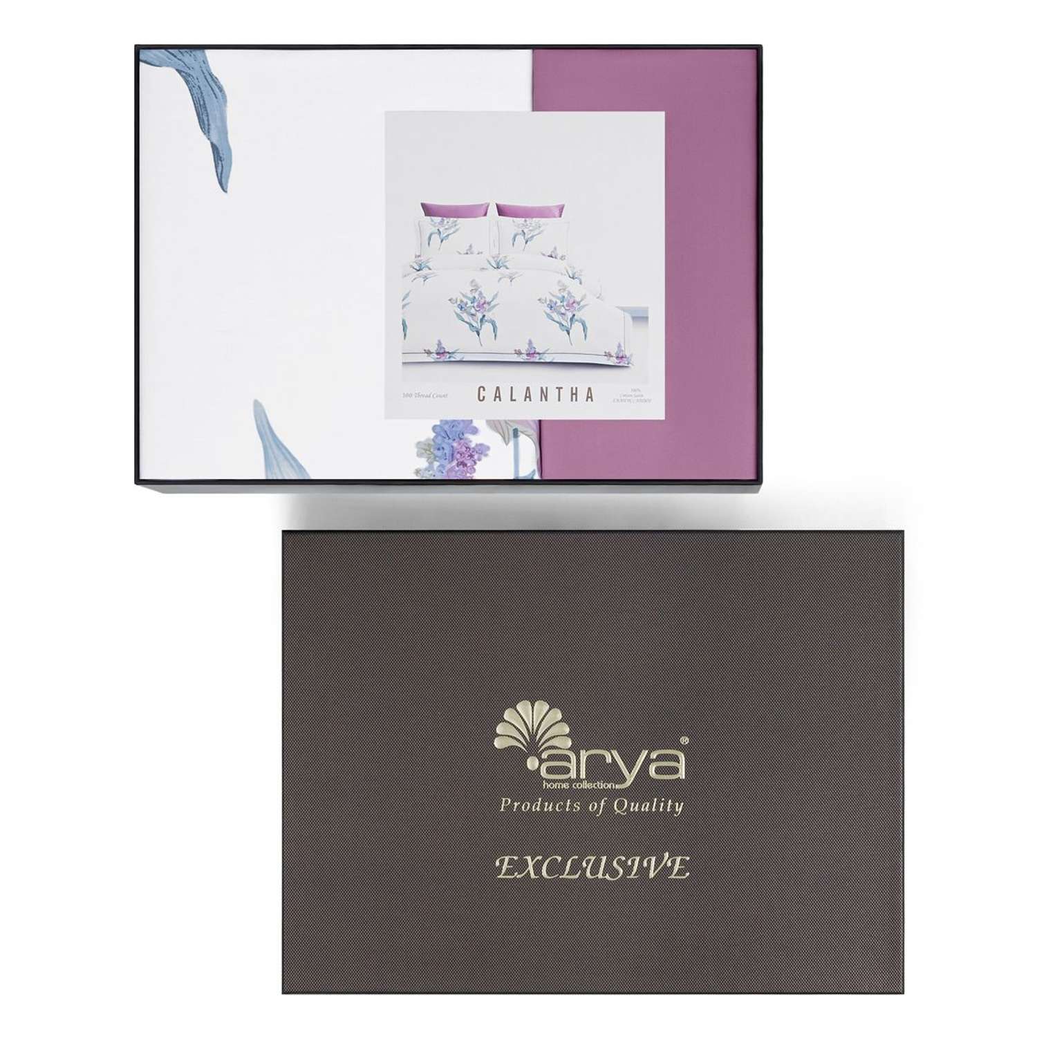 Постельное белье Arya Home Collection 1.5 спальное 160х220 Exclusive Calantha комплект сатин наволочки 50х70 и 70х70 - фото 14