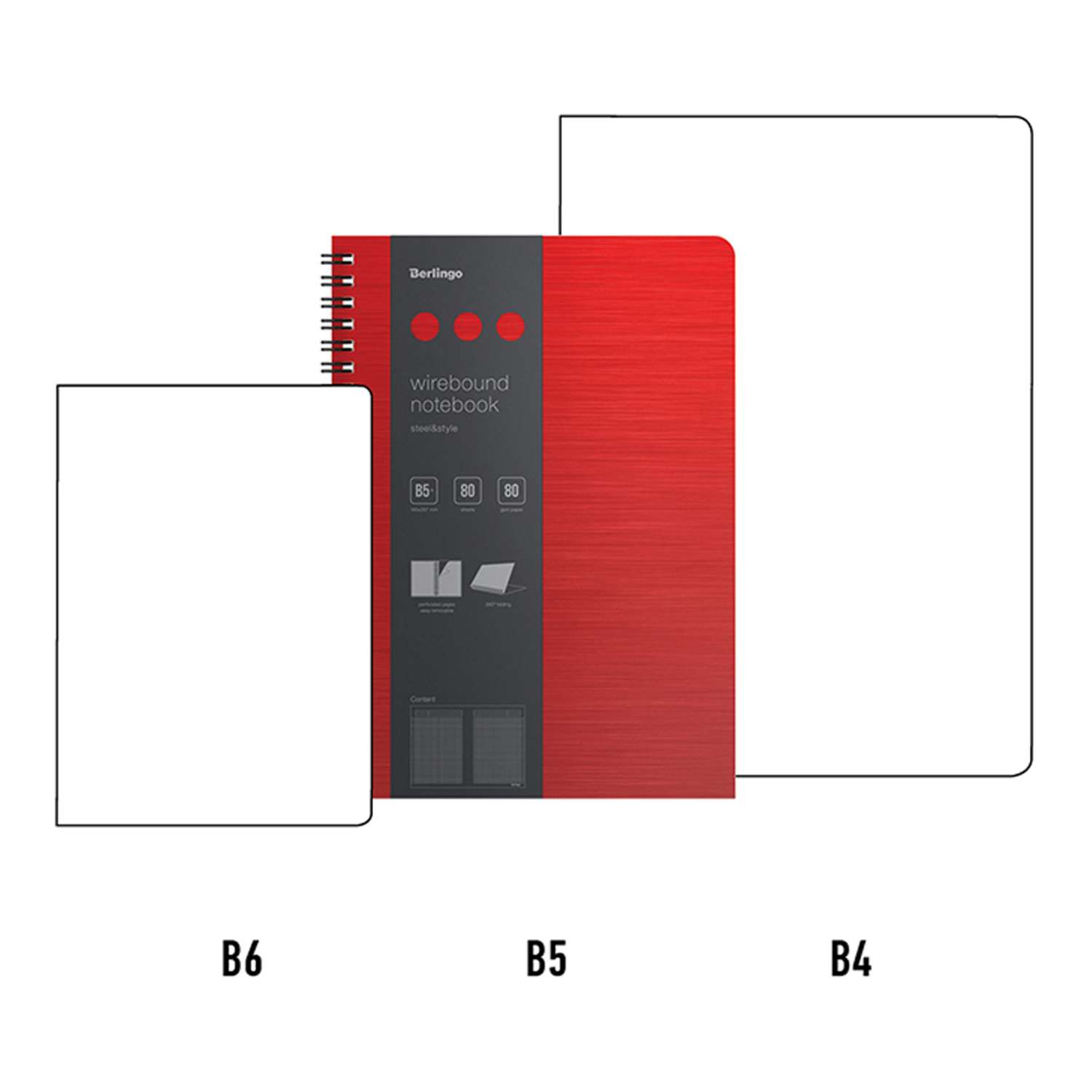 Бизнес-тетрадь Berlingo В5+ 80 листов Steel amp Style клетка на гребне пластиковая обложка линейка-закладка - фото 2