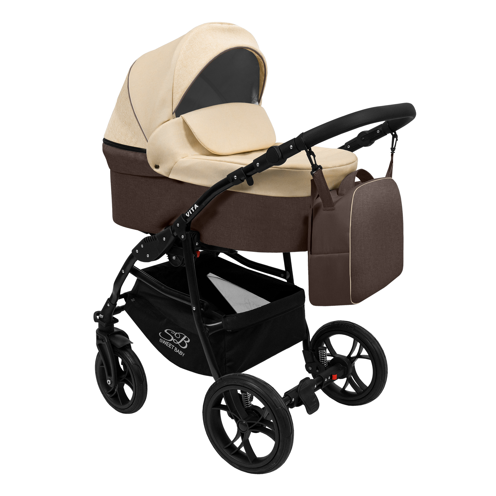 Коляска 2в1 Sweet Baby Vita Beige Brown - фото 1