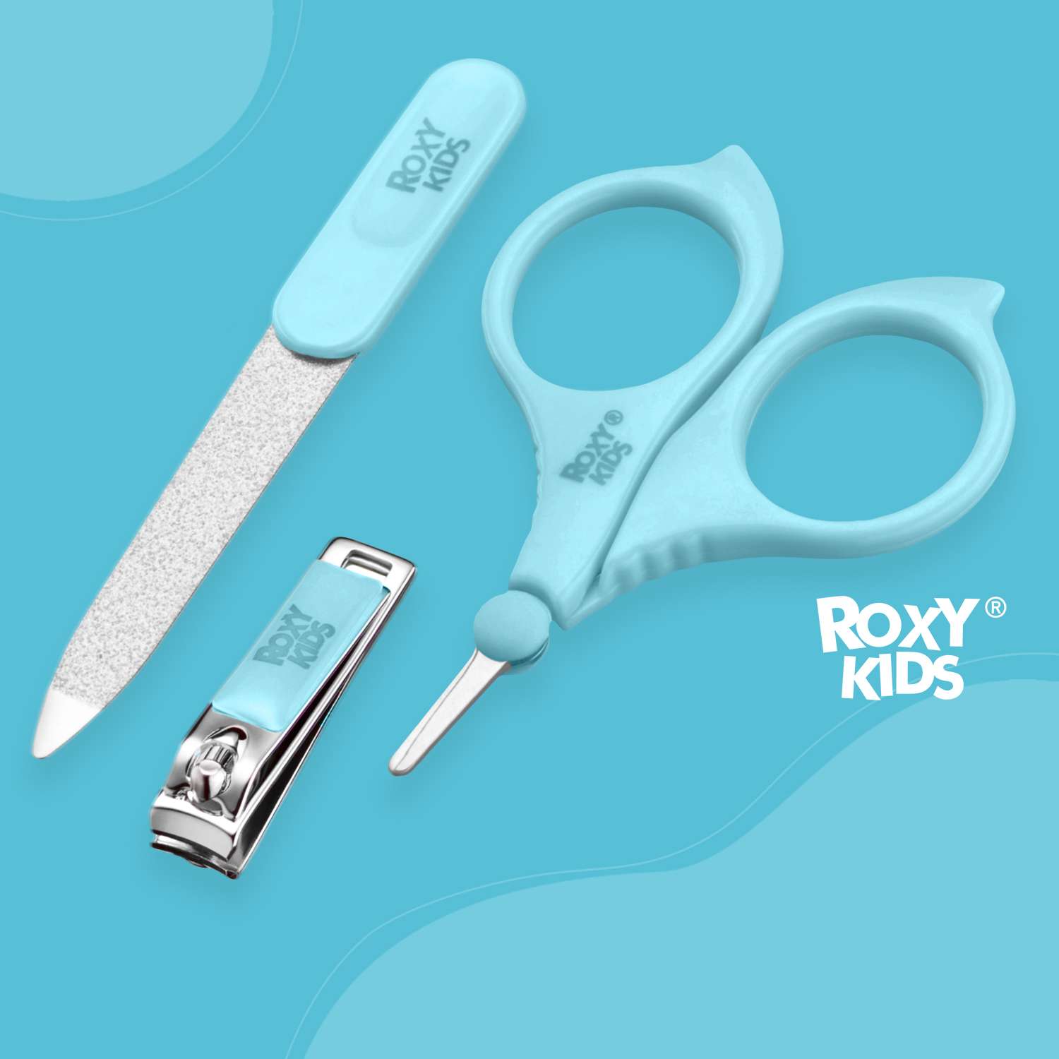 Маникюрный набор ROXY-KIDS детский 3в1 цвет голубой - фото 1