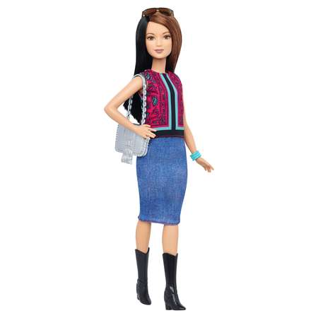 Кукла Barbie в черной юбке с сапожками DTF04