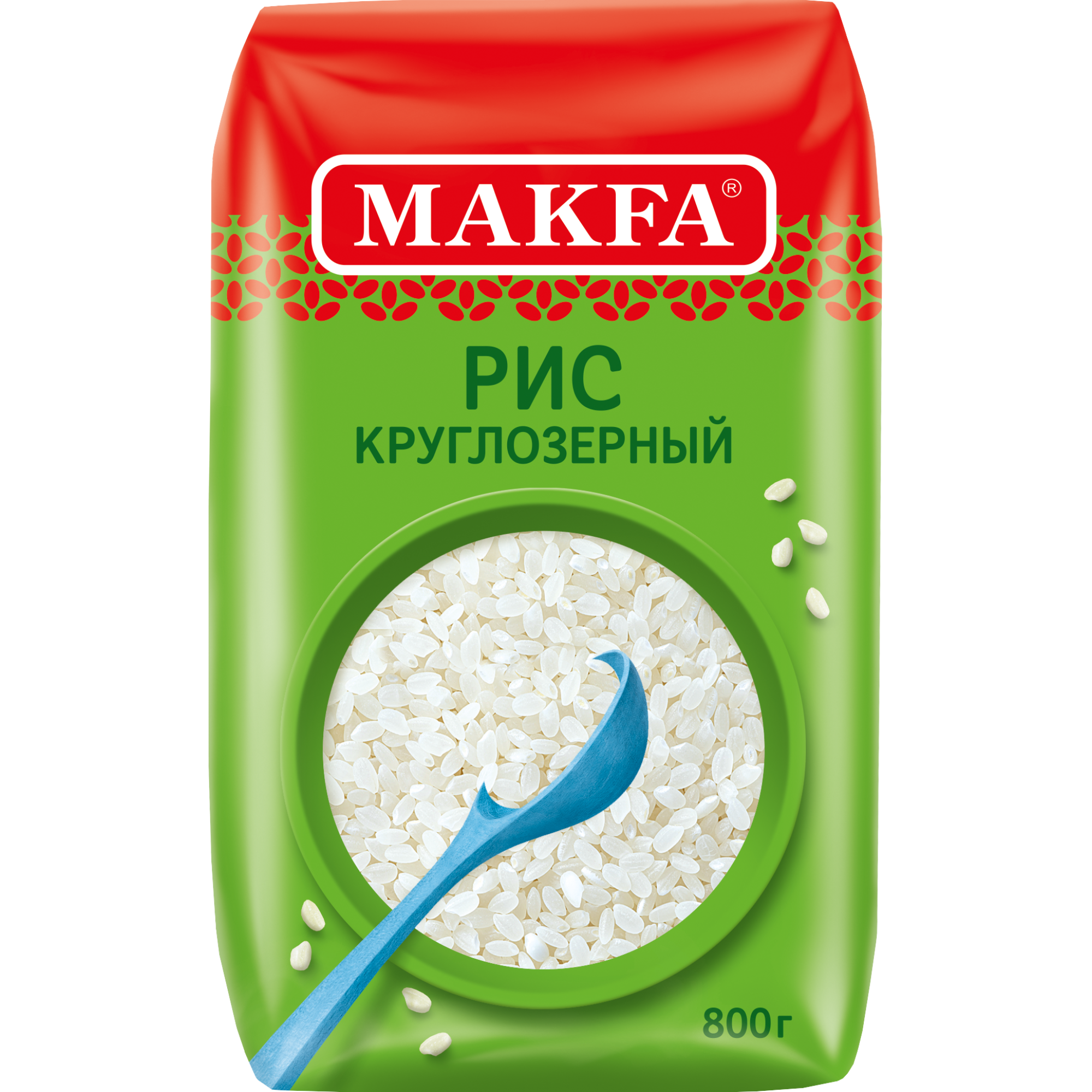 Крупа в полипропилене MAKFA Рис шлифованный круглозерный 800 гр - фото 1