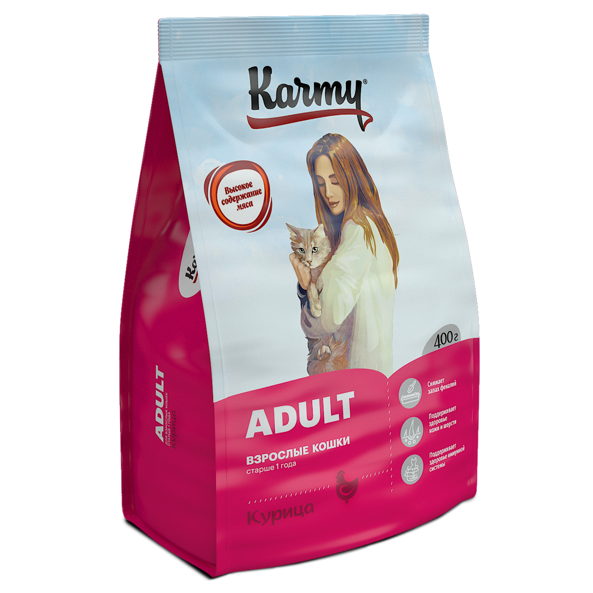 Корм для кошек Karmy 400г Adult курица - фото 1