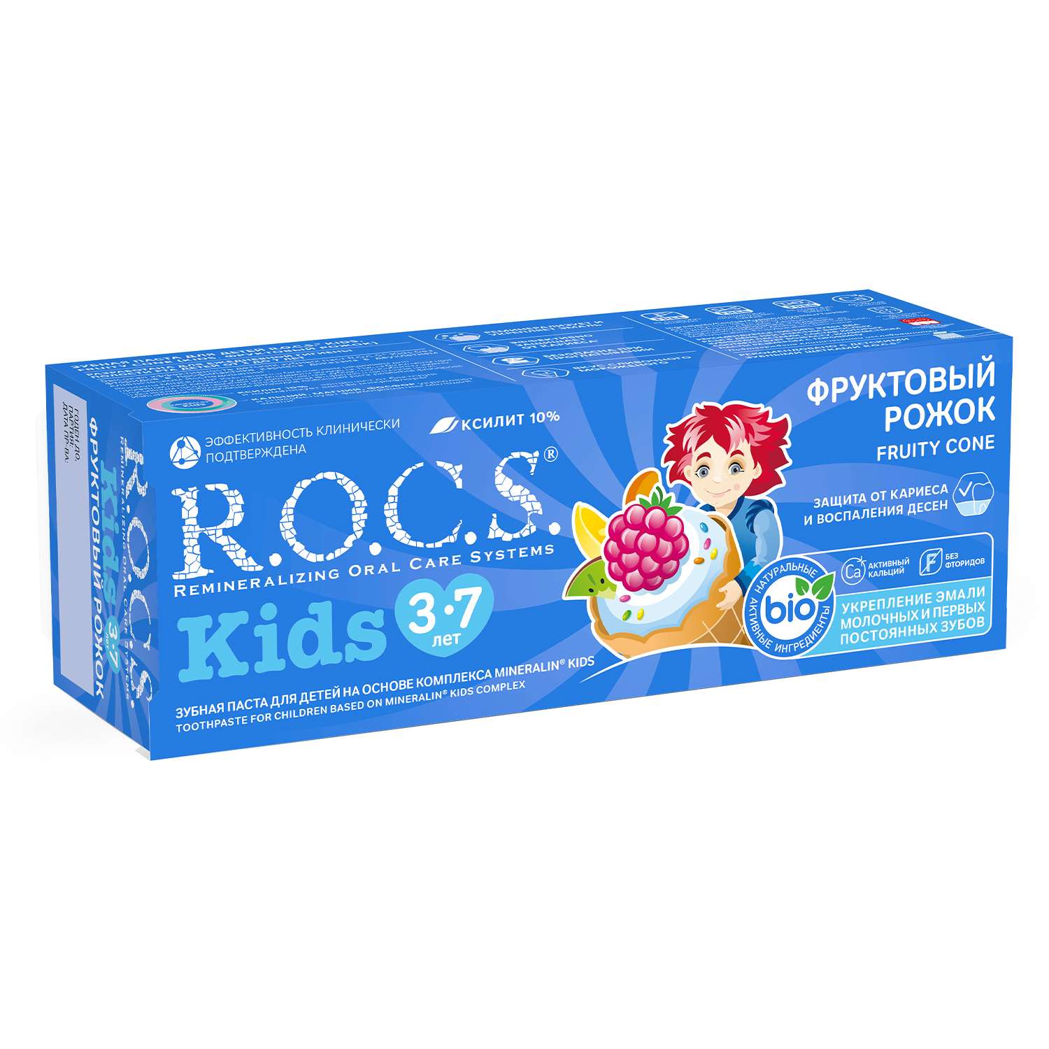 Зубная паста R.O.C.S. Kids Фруктовый рожок без фтора со вкусом мороженого - фото 6