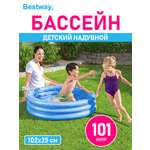 Детский круглый бассейн Bestway Бортик - 3 кольца 102х25 см 101 л Синий