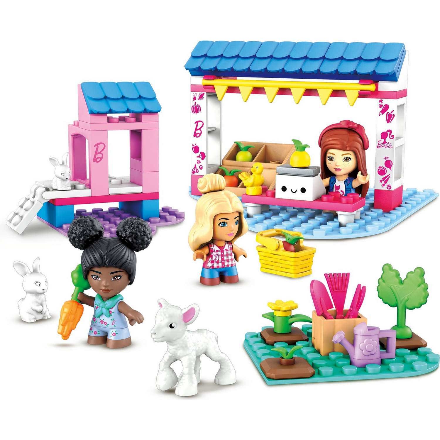 Конструктор Mega Construx Barbie Фермерский рынок блочный - фото 4
