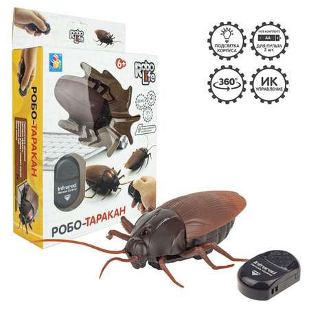 Интерактивная игрушка Robo Life Робо-таракан на ИК управлении со световыми эффектами
