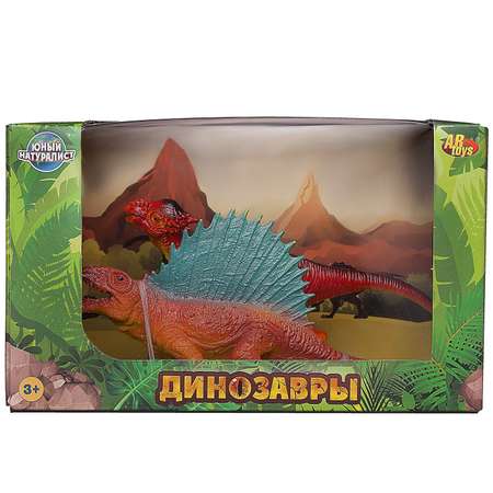 Игровой набор ABTOYS Юный натуралист Динозавры Диметродон против Зауролофа