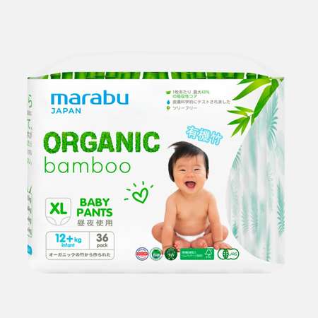 Подгузники-трусики Marabu Organic Bamboo XL 12+кг 36шт
