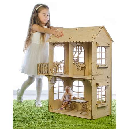 Кукольный домик Sima-Land средний размер. фанера: 3 мм