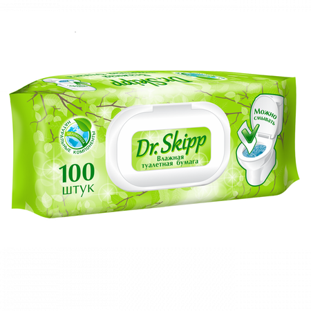 Влажная туалетная бумага Dr.Skipp 6 упаковок по 100 шт. 8036
