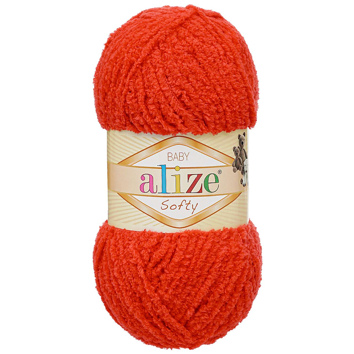 Пряжа для вязания Alize softy 50 гр 115 м микрополиэстер мягкая фантазийная 56 красный 5 мотков - фото 5