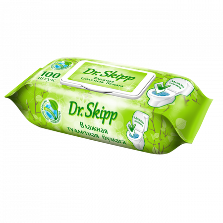 Влажная туалетная бумага Dr.Skipp 6 упаковок по 100 шт. 8036
