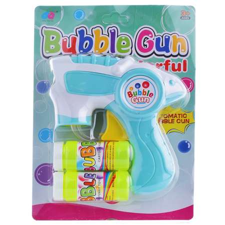 Пистолет для мыльных пузырей Ural Toys инерционный + бутылочки с мыльным раствором 2 шт