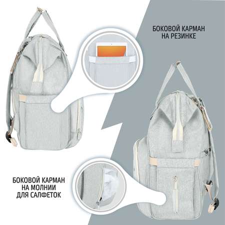 Рюкзак для мамы Nuovita CAPCAP classic Светло-серый