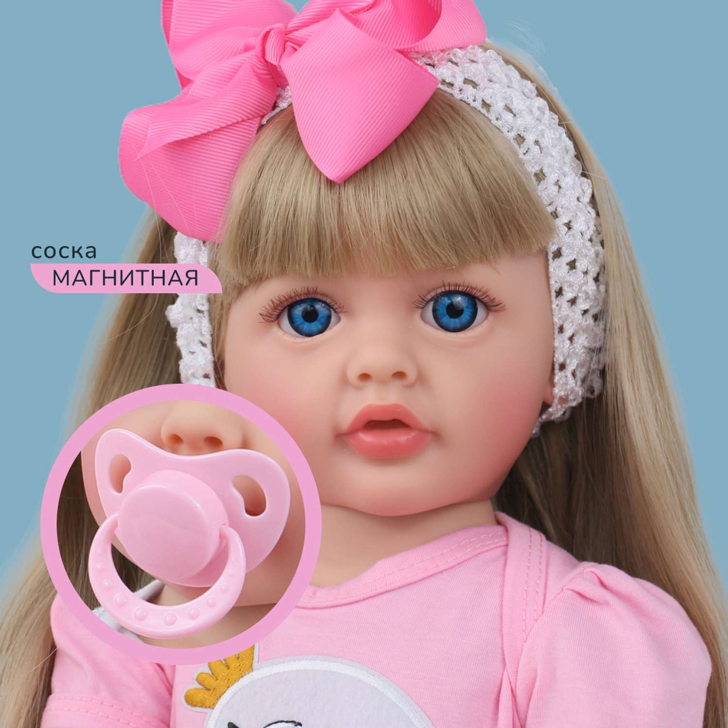 Кукла Реборн QA BABY Валерия девочка большая пупс набор игрушки для девочки 55 см 5513 - фото 5