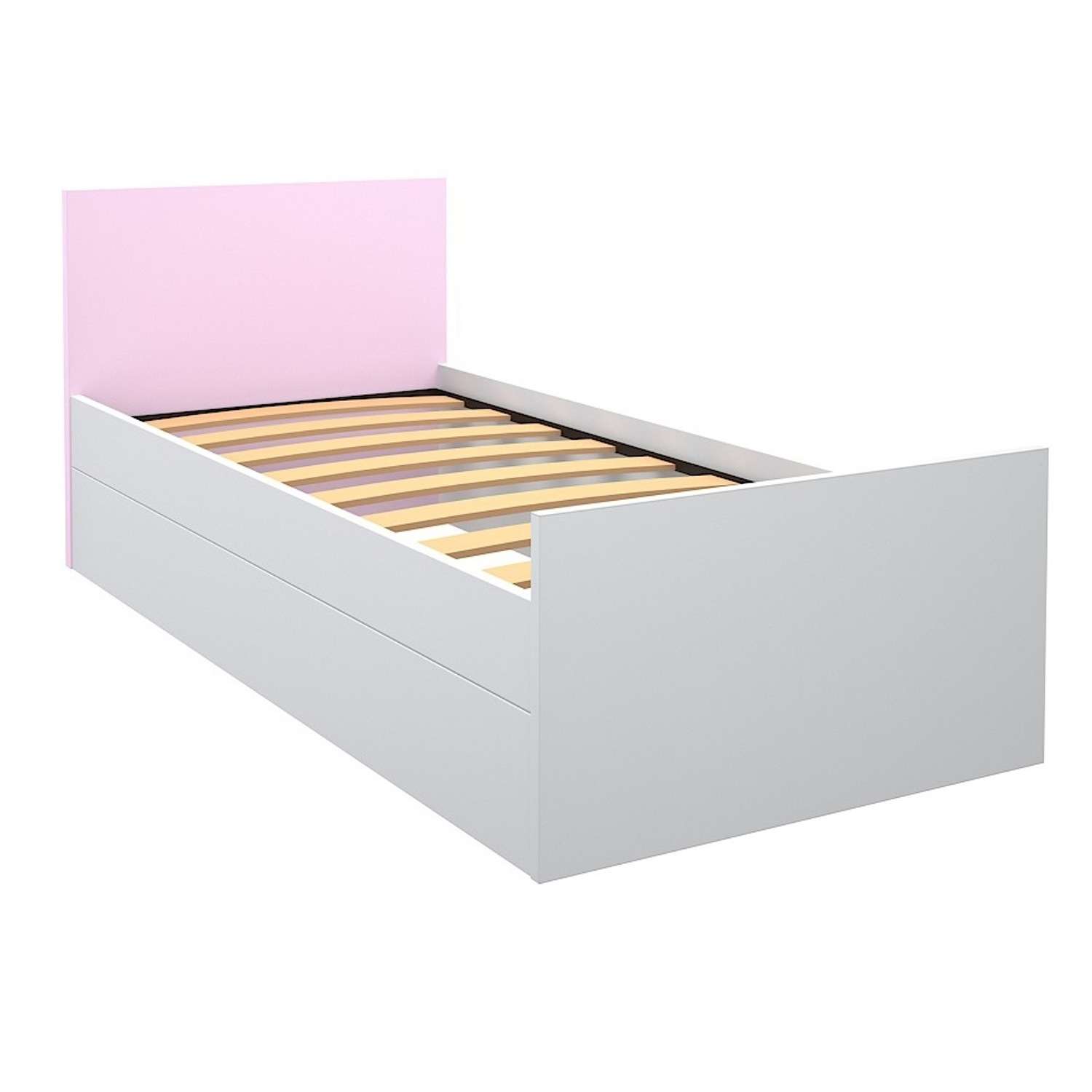 Кровать подростковая Феникс со светло-розовым изголовьем - фото 1